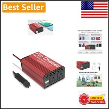 Portable 400W Vehicle Inverter with Dual AC Outlets - Safety and Versatility