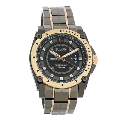 Bulova Men's Precisionist Champlain UHF Grey ION Two-Tone Quartz Watch 98D149