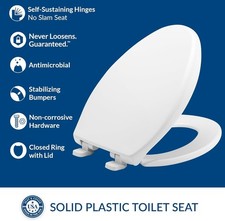 BEMIS 7900TDGSL Commercial Heavy Duty Closed Front Toilet Seat, Elongated