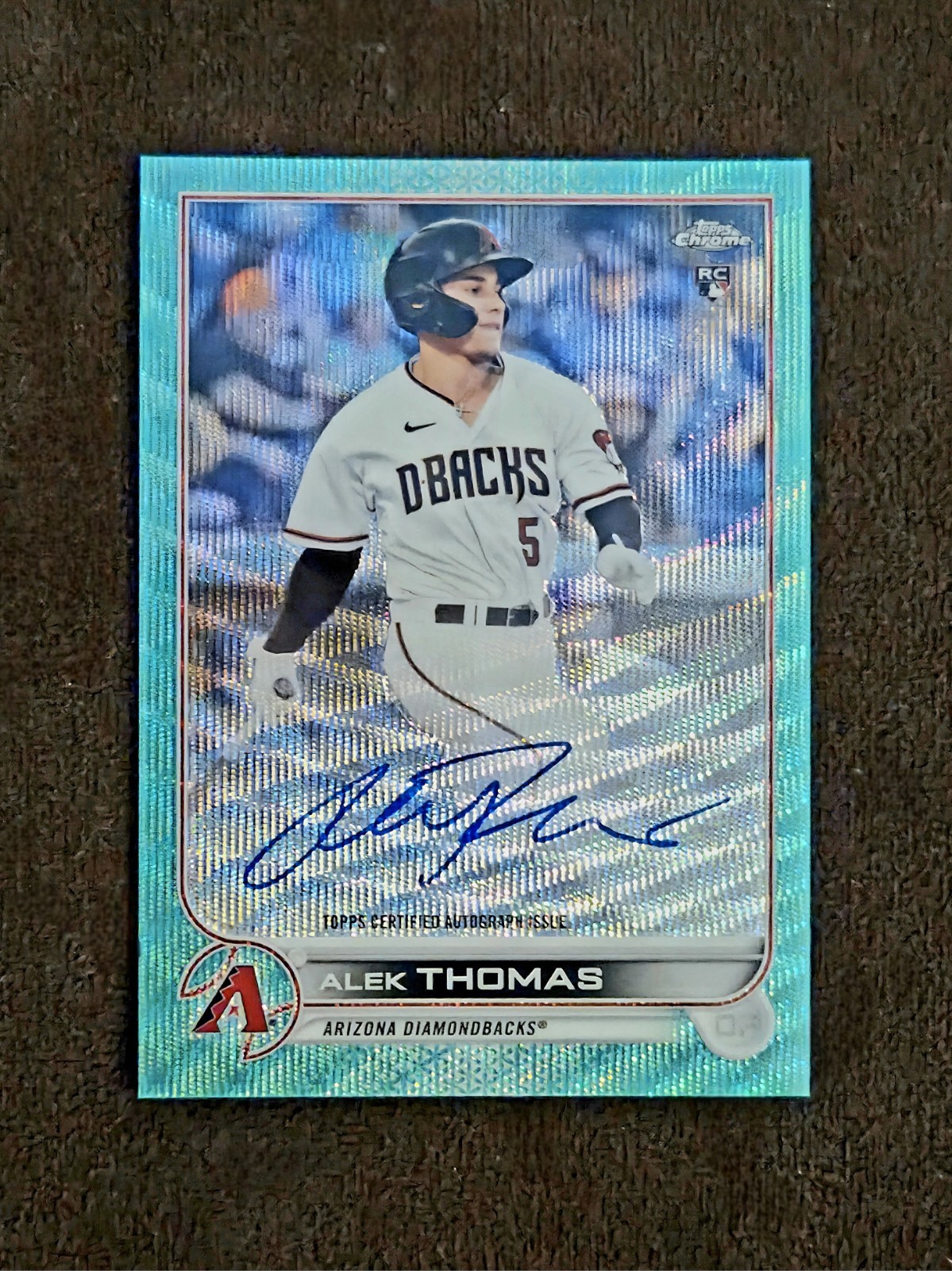 2022 Topps Chrome Aqua Wave Refractor Auto /199 Alek Thomas