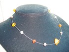 PEARL AMBER BEAD WIRE NECKLACE ESTATE — photo 8