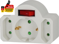 Brennenstuhl Mehrfachsteckdose, Steckdosenadapter 3-Fach Mit Schalter (Zwischens