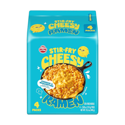 Ottogi Stir Fry Cheesy Ramen 4 Pack Korean Instant Noodles Cheddar & Mascarpone
