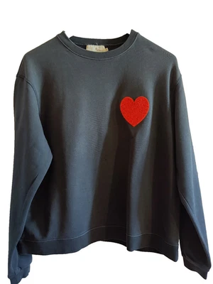 CUISSE DE GRENOUILLE sweat noir coeur rouge taille XS ou 34 - Photo 1/4