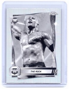 The Rock 2025 WWE Topps Chrome #10 Sepia Refractor