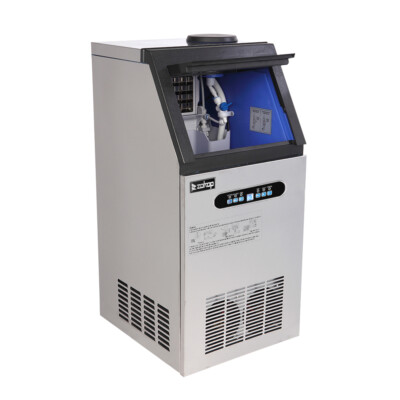 Stainless Steel Commercial Ice Maker 110V 240W 50kg Daily Capacity Clear Lid