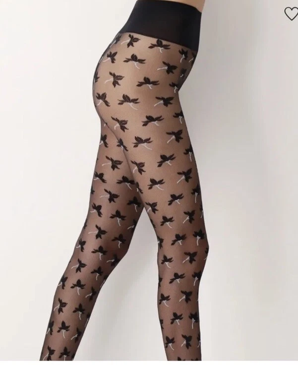 OROBLU Primroses черный кружевной чистый колготки 20 размер M розничной $35.00 новый - Изображение 2 из 4