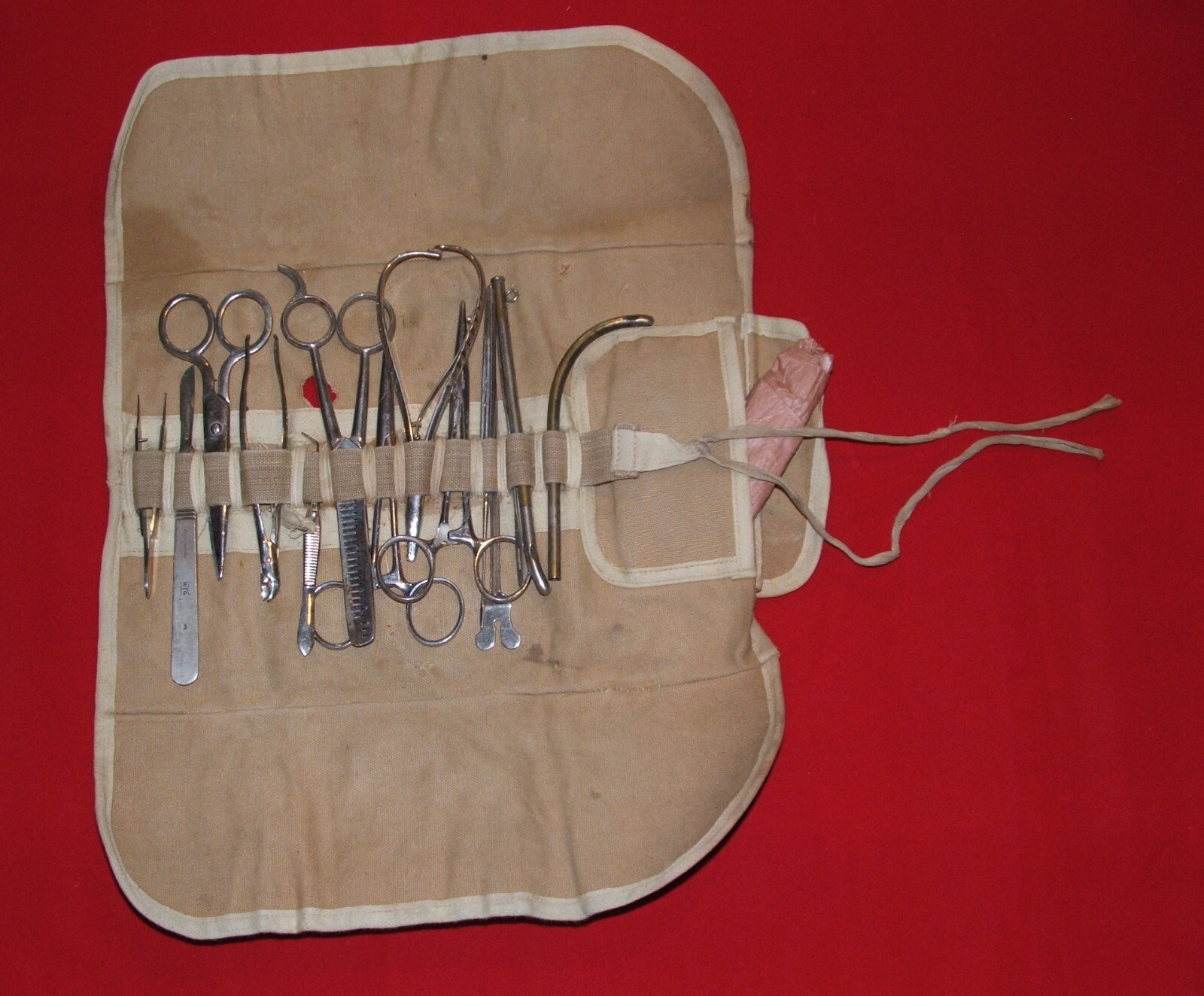 WWII WW2 Medical Instrument Kit Canvas Roll, Not Marked or Dated eBay