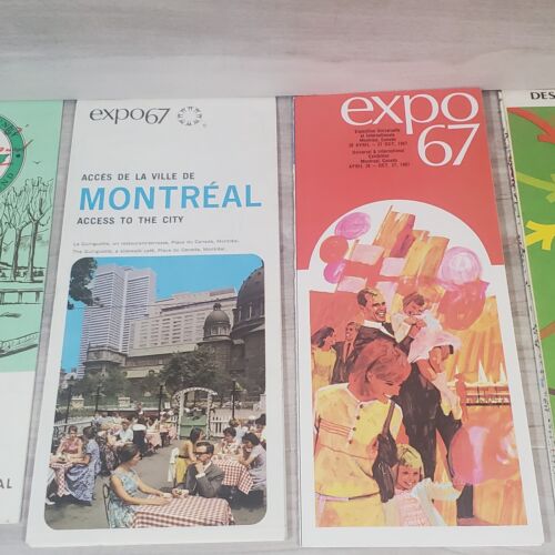 EXPO 67 Montreal Worlds Fair lotto oggetti mappe e carta effimera lotto croccante - Foto 6 di 13