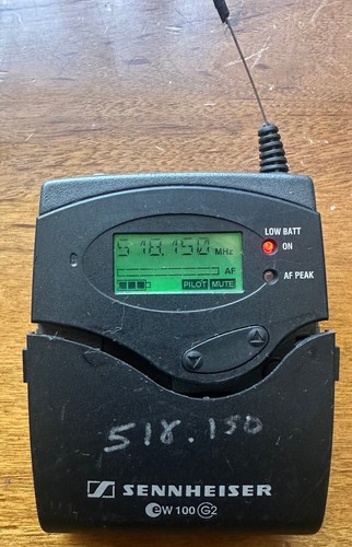 Sennheiser ew100 G2 SK 100 G2 Wireless Mic Bodypack Transmitter A: 518-554 MHz - Picture 9 of 10