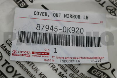 879450K920 Genuine Toyota COVER, OUTER MIRROR 87945-0K920 | eBay