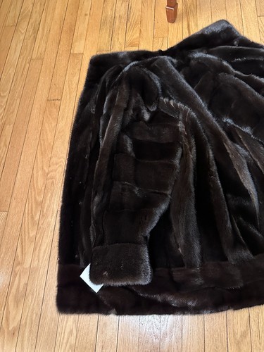 NEW! 34" Long Mens Natural Black Ranch Mink Real Fur Coat Jacket Size 44R Large - Picture 13 of 14