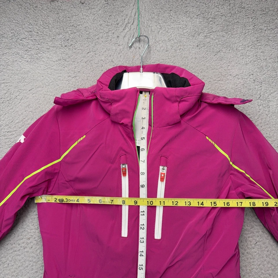 Descente Snowboard Jacket Womens Medium Pink Hood Full Zip Heat Ski Vented - Image 2 of 4