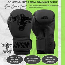 Boxing Gloves MMA Training Fight Punch Bag Sparring Kickboxing Black by Javson