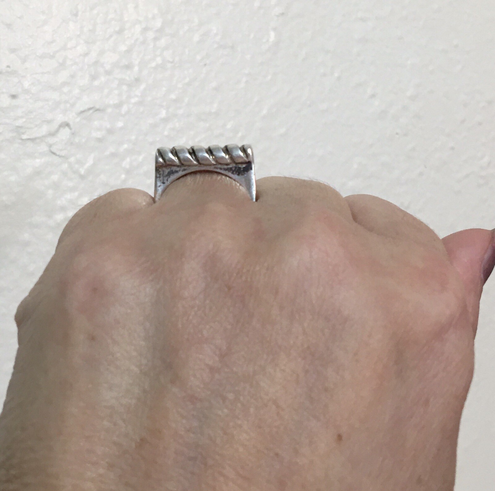 925 Solid Sterling Silver Unique Twisted Bar Ring… - image 6