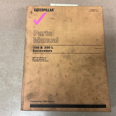 CAT Caterpillar 350 & 350L PARTS MANUAL BOOK CATALOG LIST EXCAVATOR sn 8HK 9FL