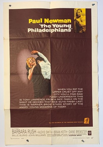 THE YOUNG PHILADELPHIANS Original 1959 1sh Movie Poster Paul Newman Barbara Rush