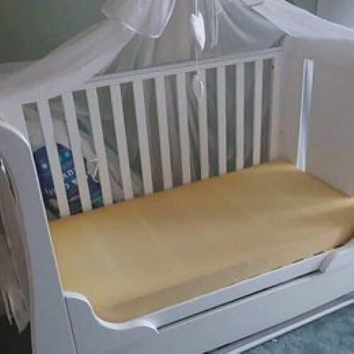 Tutti Bambini Katie Space Saver Sleigh Cot Bed with Under Bed Drawer White