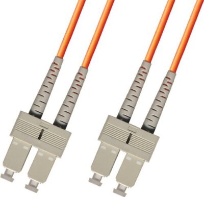 10 Meter OM1 Multimode Duplex Fiber Optic Cable (62.5/125) SC-SC Orange