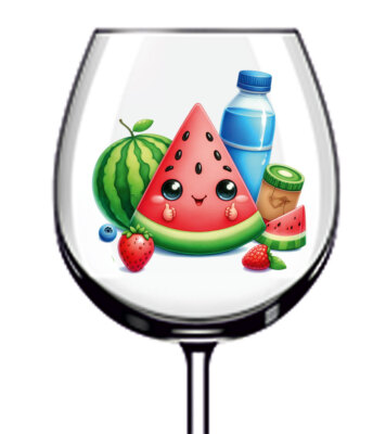12x bunte Wassermelone Weinglas Flasche Becher Laptop Becher Vinyl Aufkleber Abziehbild