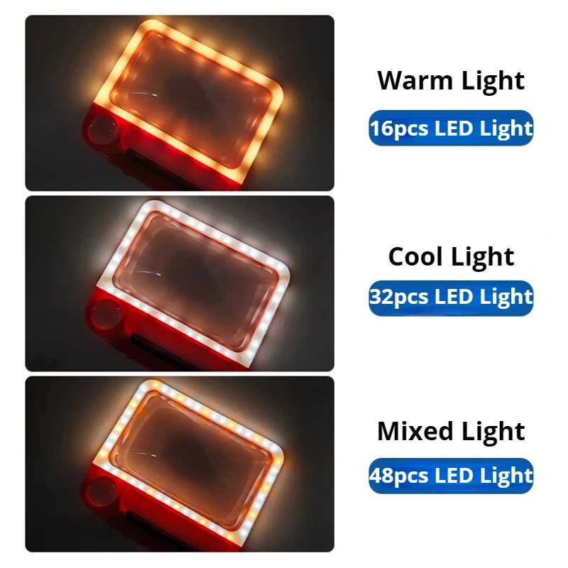 Lupa 48LED Luz Portátil Jumbo Iluminada 5X/10X Lupa Grande Foto 2 de 4