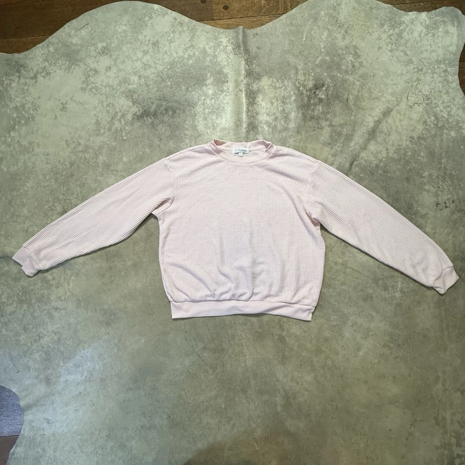 PJ Salvage Pajama Pant Set Womens Size 8 Pink Waffle Knit 2 Piece Set - Image 2 of 4