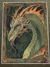 Fantasy Dragon Art Print - Intricate Dragon Illustration Poster 18x24in