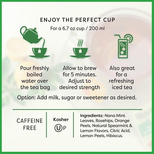 Nana Mint & Lemon Fusion Kräutertee (3er-Pack - 60 Teebeutel) | Belebende Ble... - Bild 7 von 8