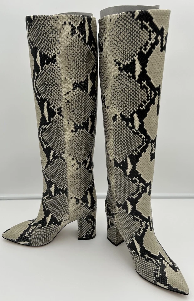 Botas Paris Texas Cuero Italiano Pitón Serpiente Hasta la Rodilla Nuevas En Caja Talla 36 $795 Foto 3 de 4