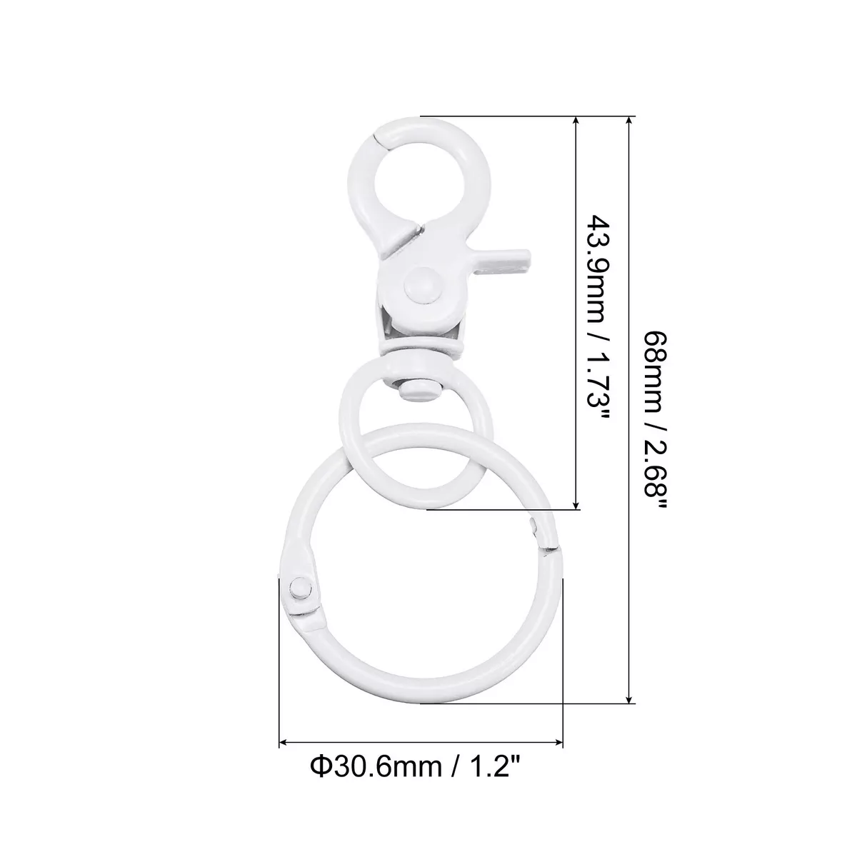 44mm Swivel Clasps Lanyard Snap Hook with Binder Ring for DIY