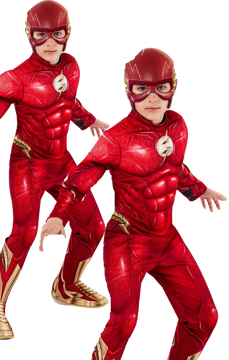 Flash Deluxe Ragazzi Costume Supereroe Bambini Autorizzato Libro