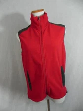 10,000 FT ABOVE SEA LEVEL womens RED Full Zip Fleece Vest sz M Gray Raglan f40