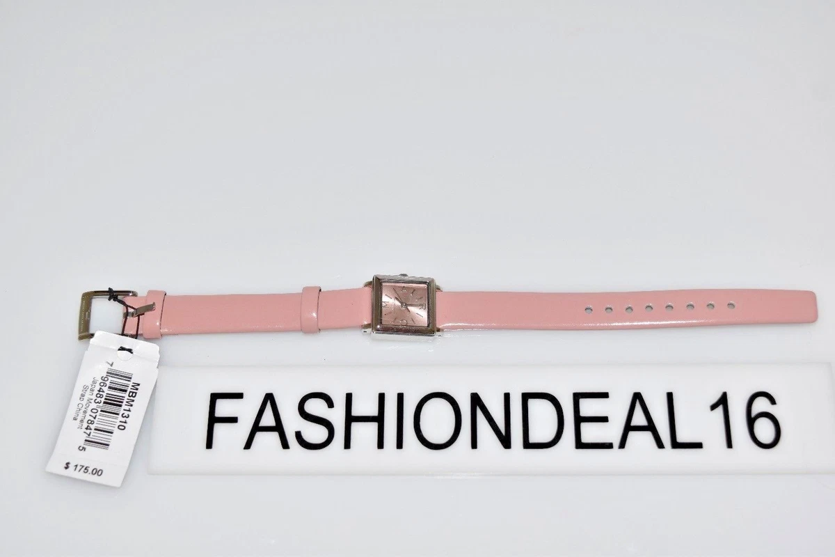 Marc Jacobs Pink Leather Strap Square Watch with Silver Case $_57.PNG?set_id=880000500F main image 3