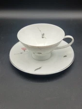 Rosenthal Footed Cup and Sauce Continental Japanese Quince Platinum 