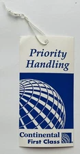 Continental Airlines Baggage ID Tag - Paper - BusinessFirst / First Class 12/97