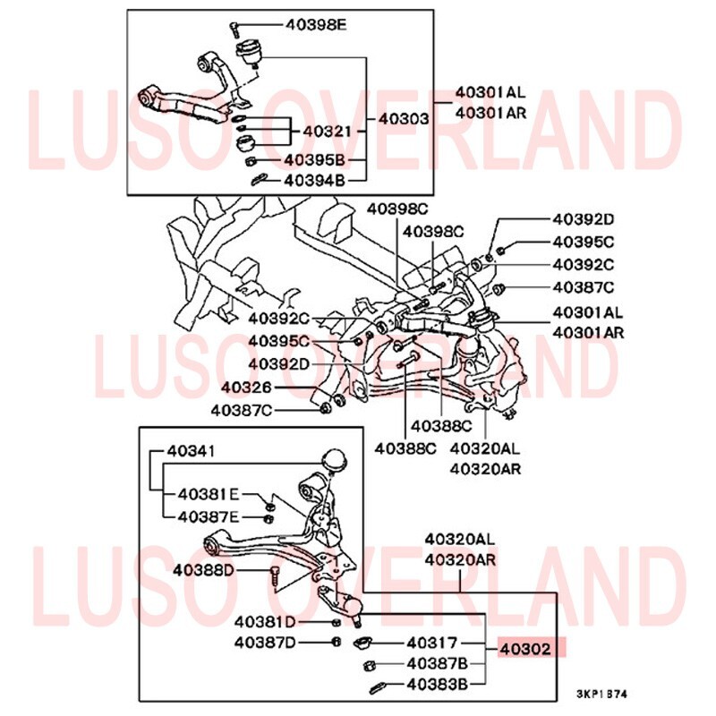 みみ❀　1225 2001-2006 Mitsubishi MONTERO Gen 3 Ball Joint Front Lower