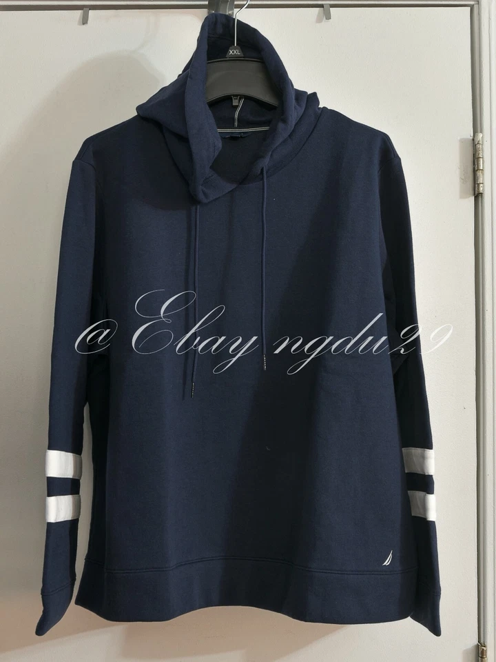 Sudadera con capucha polar para mujer Nautica en azul Foto 3 de 4