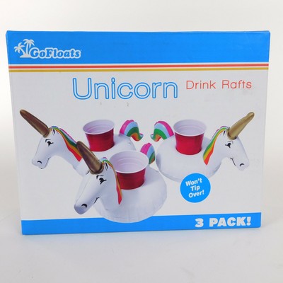 Unicorn Drink Rafts 3 Pack Go Floats New Old Stock