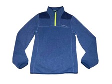 Vineyard Vines Quarter Zip Fleece Pullover Boys XL Blue Navy 18 Neon Green