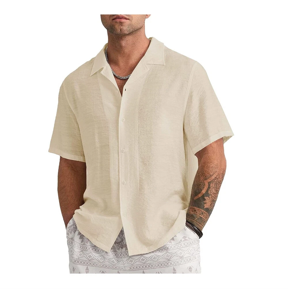 Men's Casual Shirts Button Down Short Sleeve Beach Shirts Summer Cardigan
Opens in a new window or t