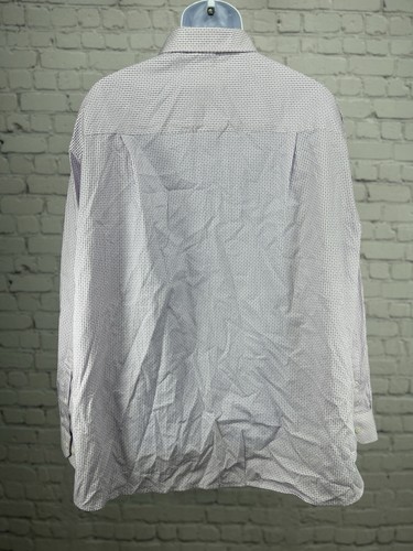 NWT Synrgy Light Purple Cotton Diamond Printed Button Up Dress Shirt Size 2XL - 第 2/10 張圖片