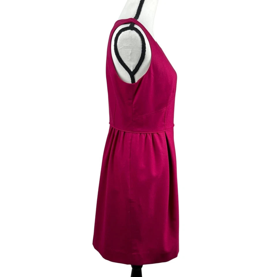J Crew Women's Sheath Dress Size 8 Raspberry Pink Wool Blend Sleeveless Career - image 4 of 4