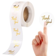 500Pcs Clear Thank You Stickers Round Transparent 1 inch in diameter,