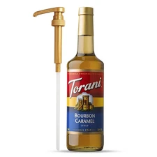 Torani Coffee Syrup, Bourbon Caramel, Pump Included, 25.4 Fl Oz