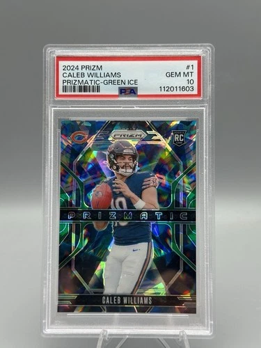 2024 Panini Prizm - Prizmatic Caleb Williams #1 Green Ice Prizm (RC) PSA 10!