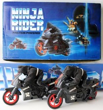1x VINTAGE 90's NINJA RIDER FRICTION MOTORCYCLE FIGURE NEW 