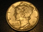 1939-D 90% Silver Mercury Head Dime AU ^^^^^