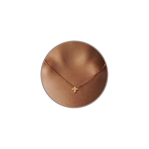 Cross Necklace for Women 14k Gold Plated Dainty Gold Cross Necklace Box Chain Cr