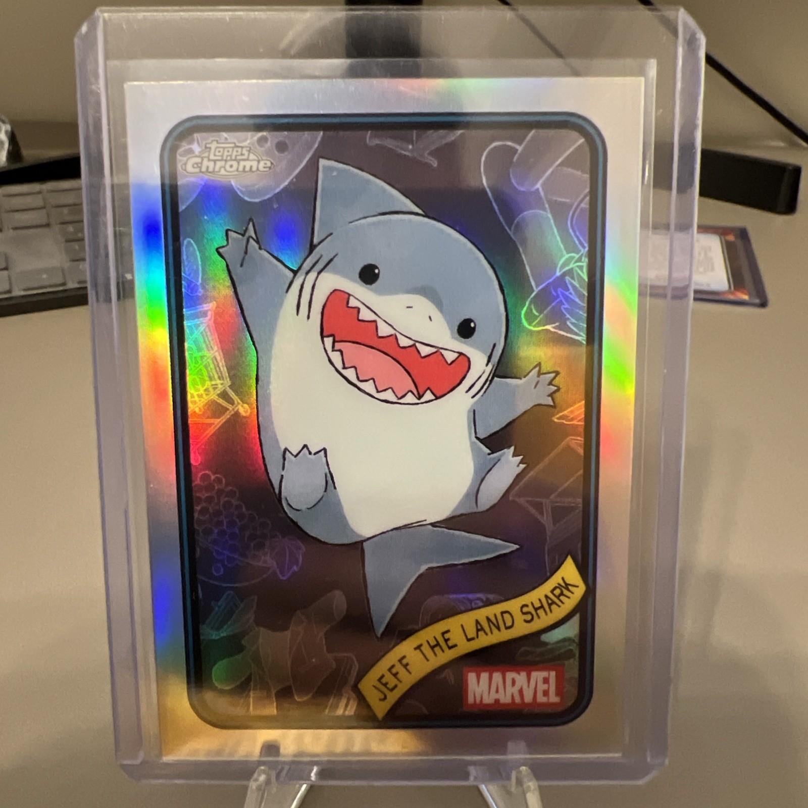 2025 Topps Chrome Marvel  #156 Base Refractor Nice Jeff The Land Shark