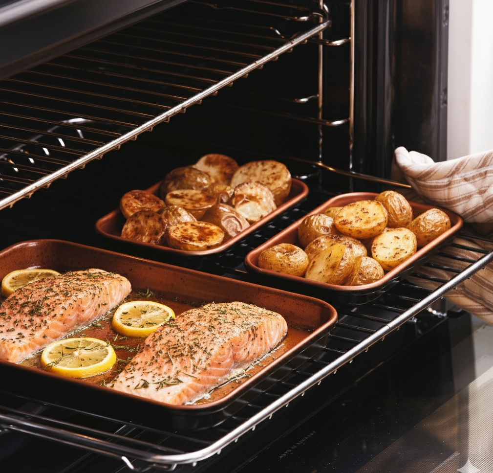 Avilo - Oven Tray Set - 3 Piece - Golden - Image 2
